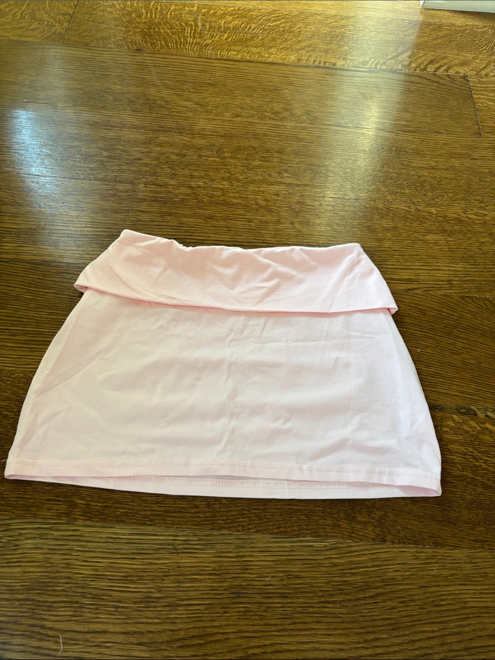 Amazon Light Pink Fold-Over Waist Mini Skirt
